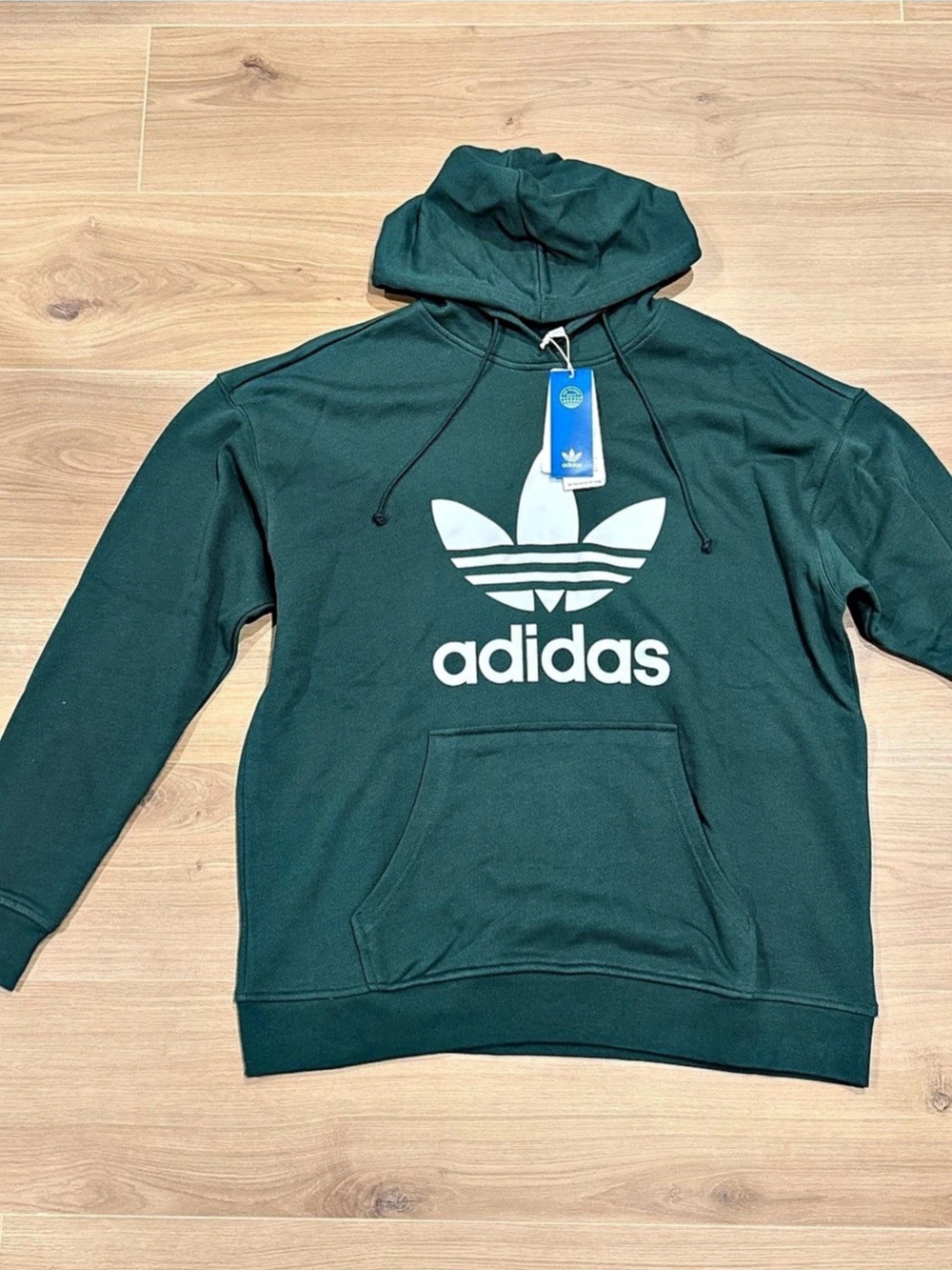 adidas Trefoil Hoodie Green Hoodie Size Medium